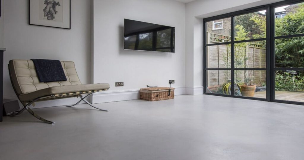 Interior with microcement